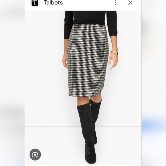 Classic 40s Style Black and White Checkered High Waist  Skirt By Laura Size 8 - Picture 6 of 9